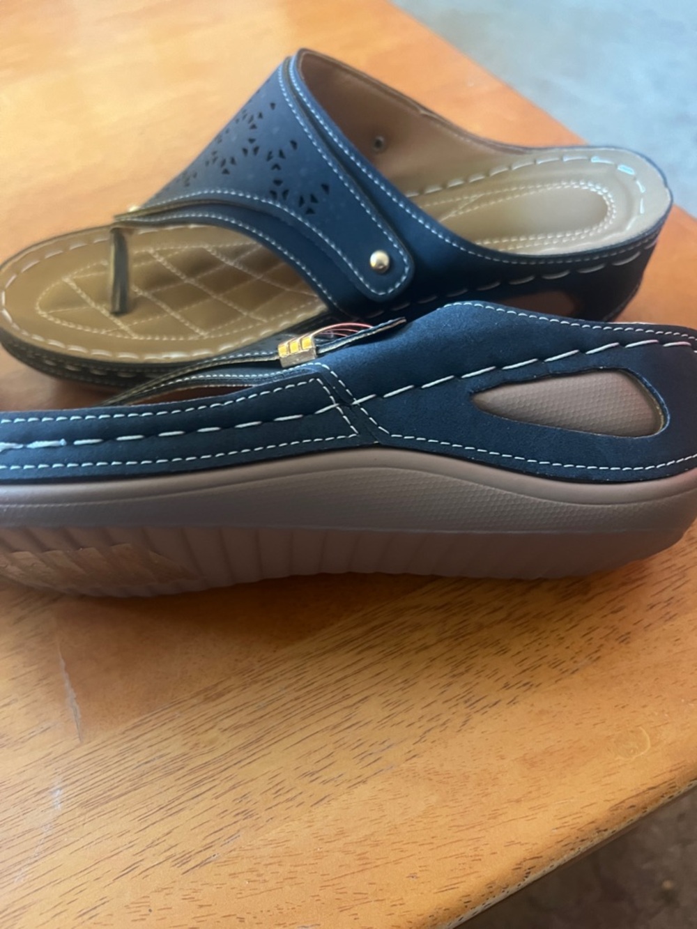 Comfort Slide Sandals for Women - Navy-grey - Picture 4 of 4